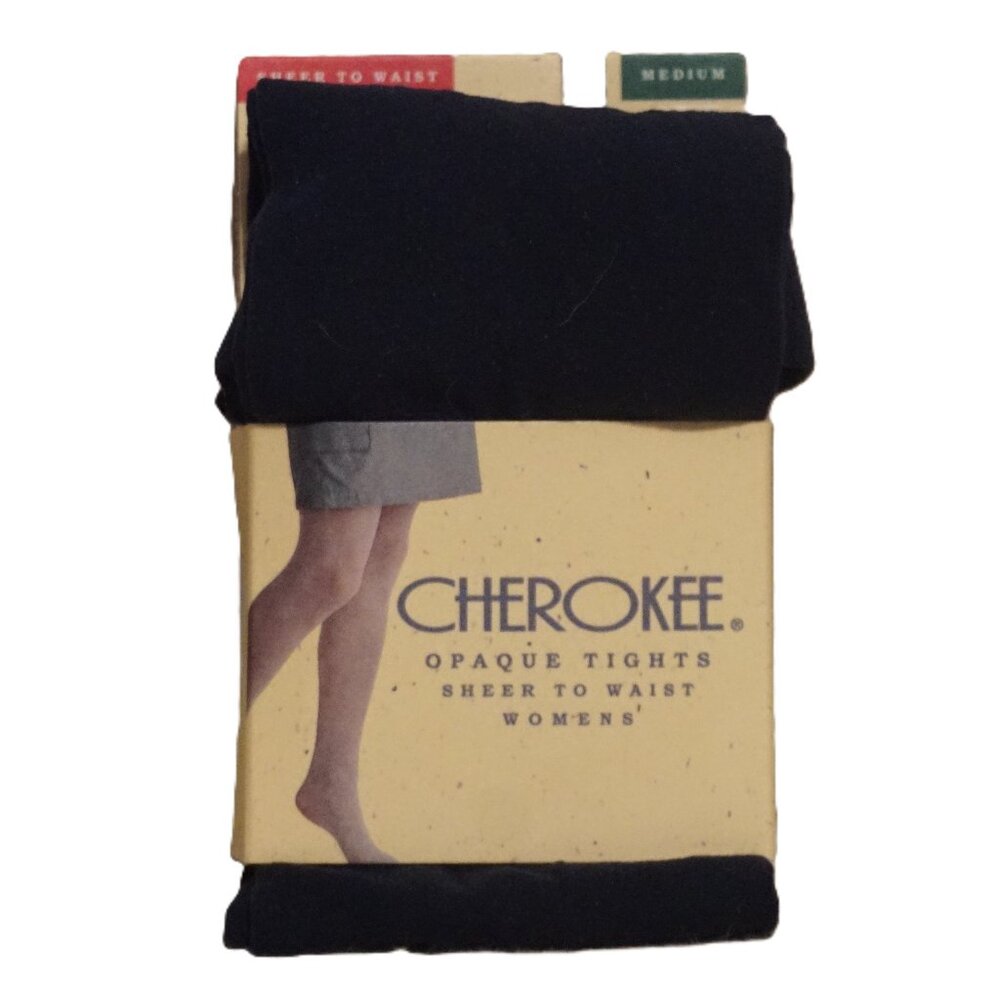 Cherokee Opaque Navy Tights Size Medium